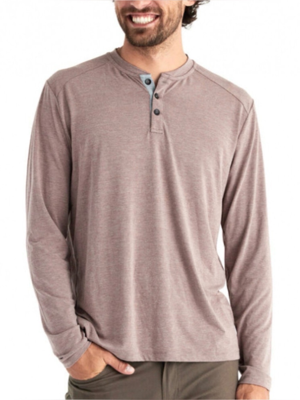Free Fly Bamboo Flex Long Sleeve Henley | Rust Heather | Men’s M